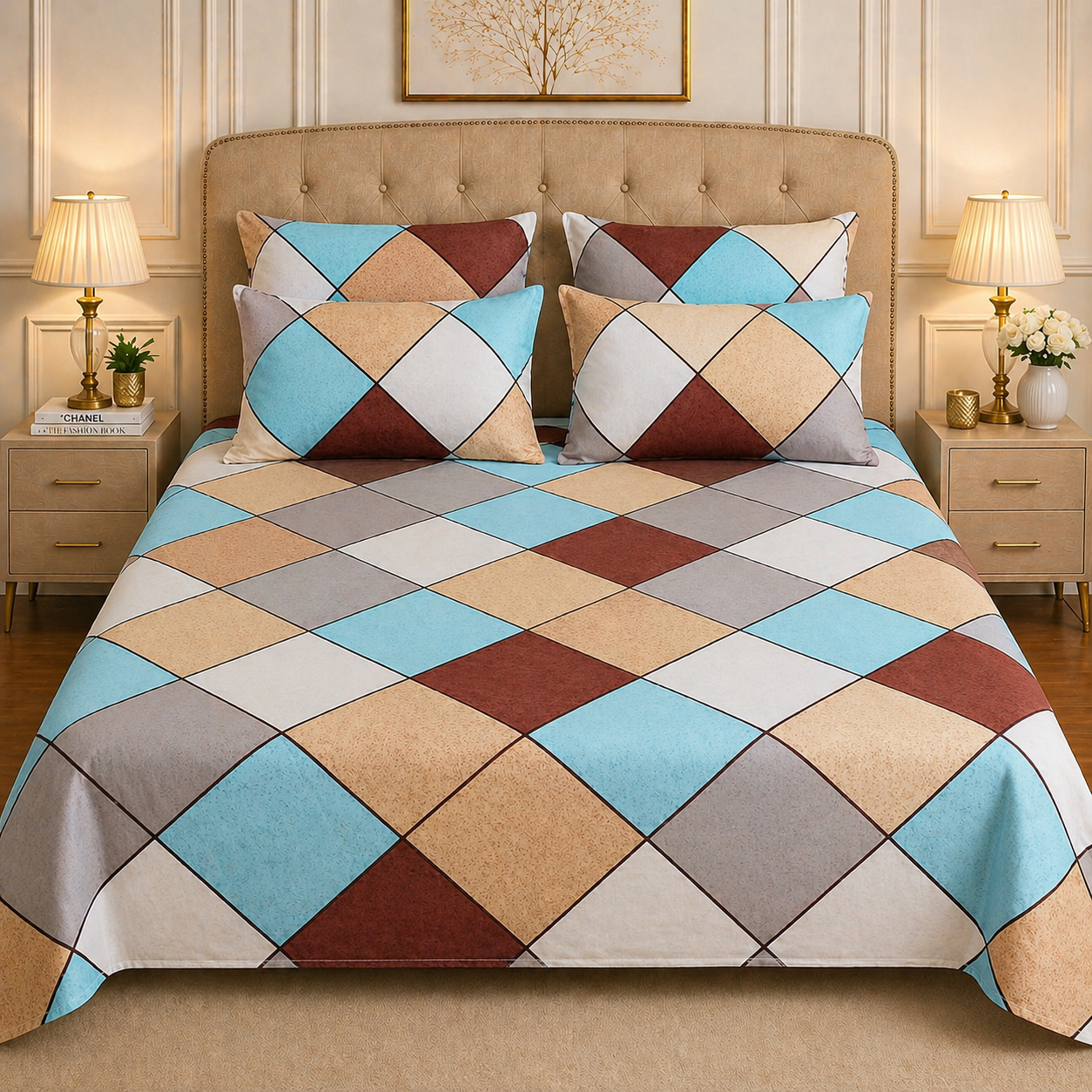 5pcs bed sheets (bed sheet+4pillow case)
