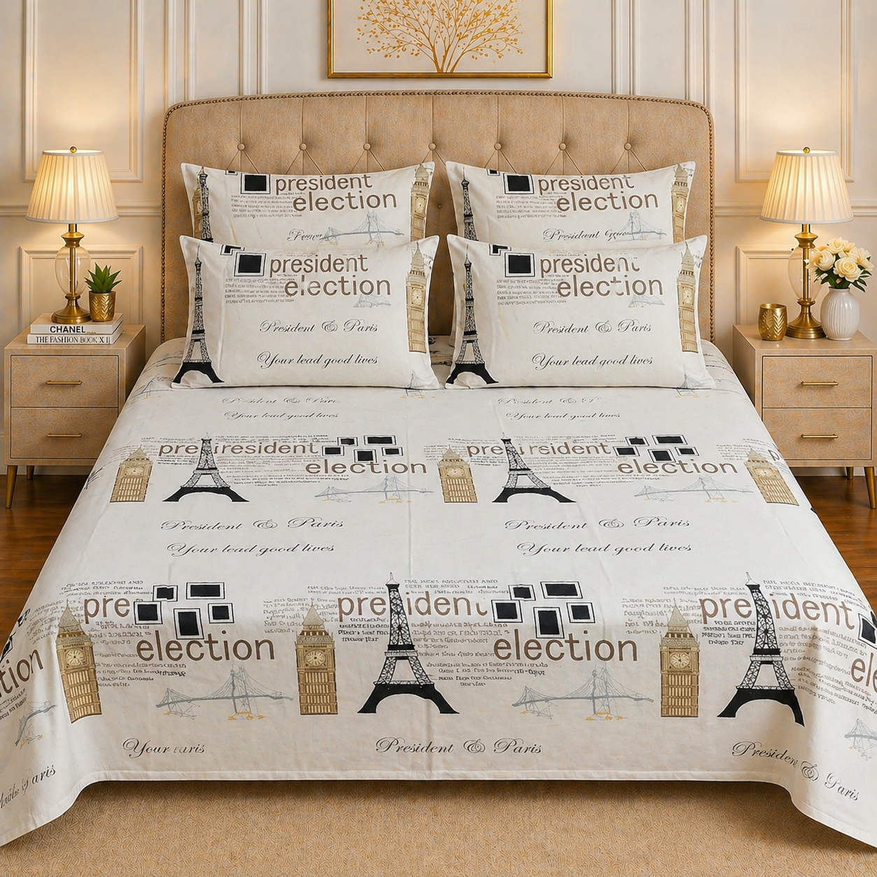 5pcs bed sheets (bed sheet+4pillow case)