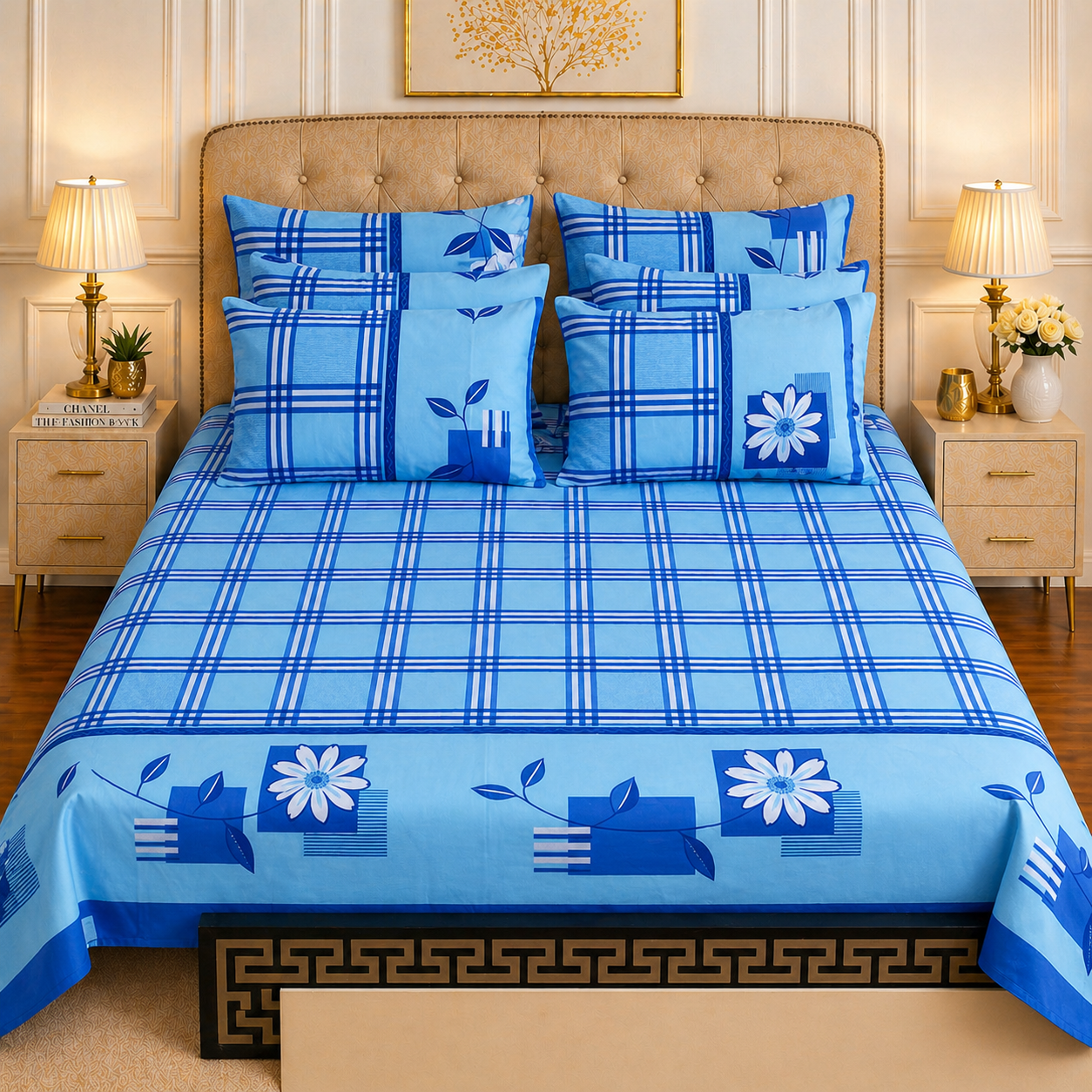 5pcs bed sheets (bed sheet+4pillow case)