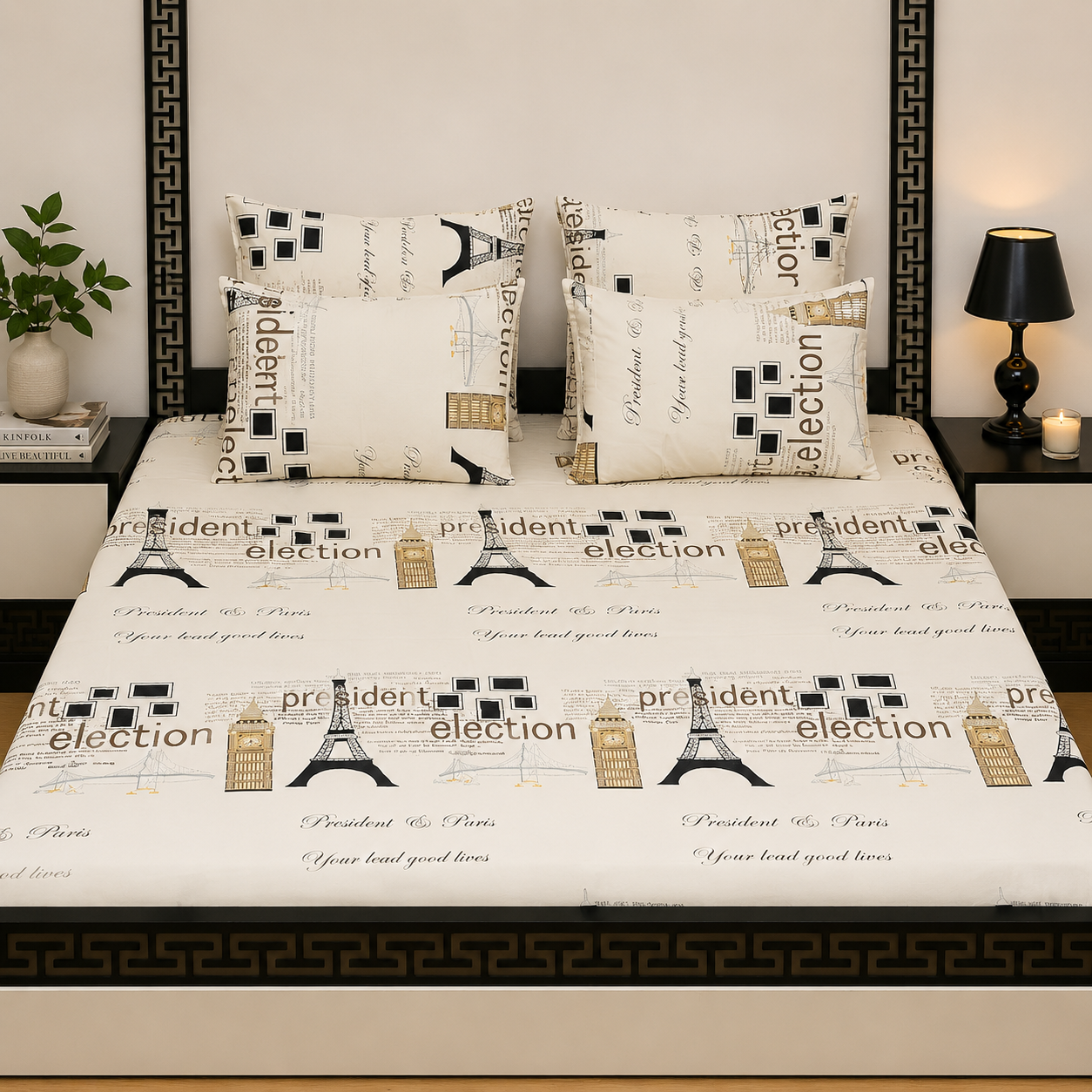 5pcs bed sheets (bed sheet+4pillow case)
