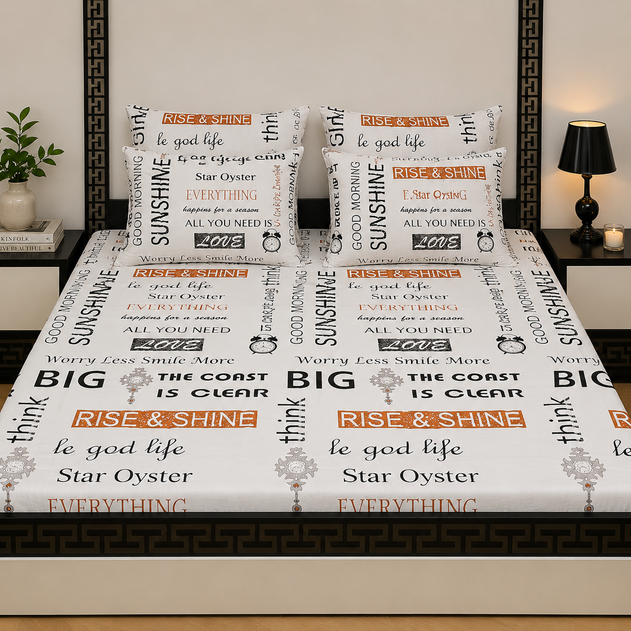5pcs bed sheets (bed sheet+4pillow case)