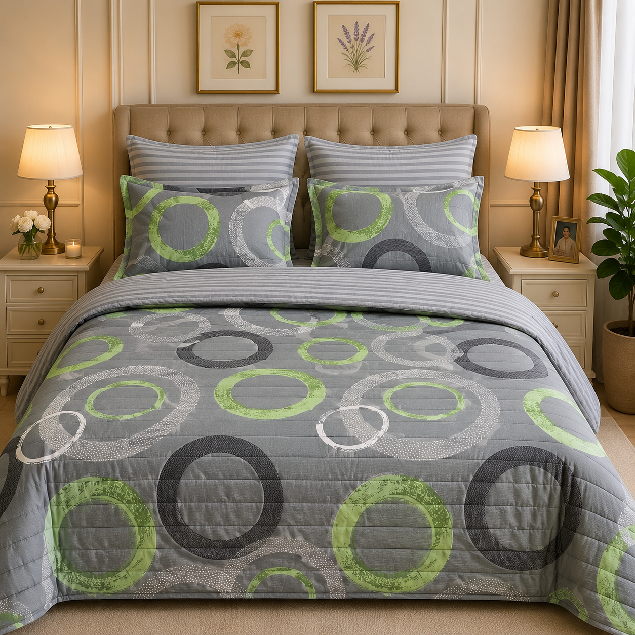 6pcs Comforter Set (Pure Cotton Stuff)