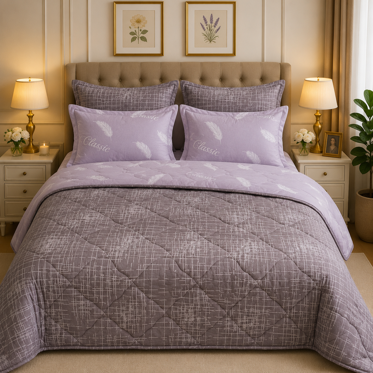 6pcs Comforter Set (Pure Cotton Stuff)