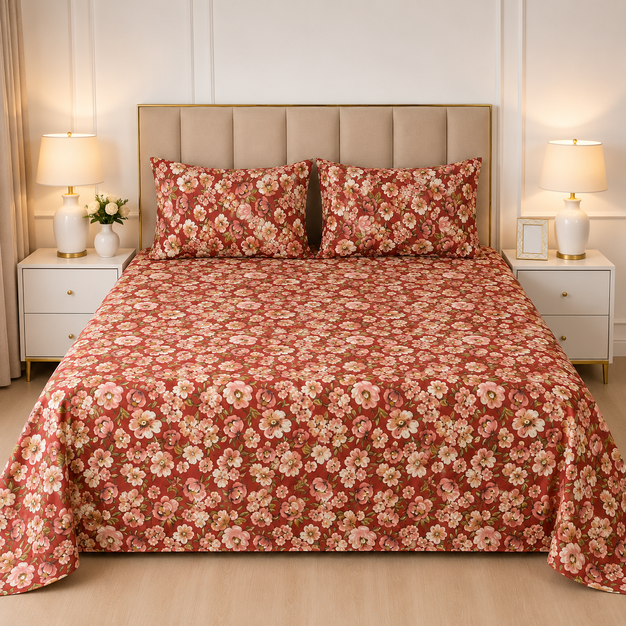 3pcs bed sheet 100% Pure Cotton King Size(96*98")