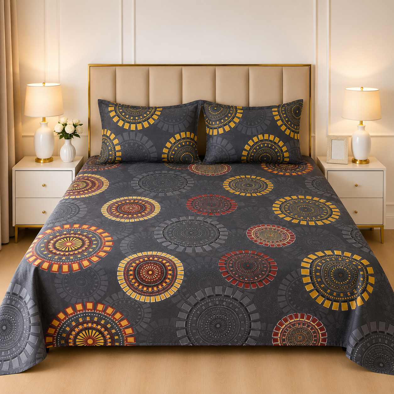 3pcs bed sheet 100% Pure Cotton King Size(96*98")