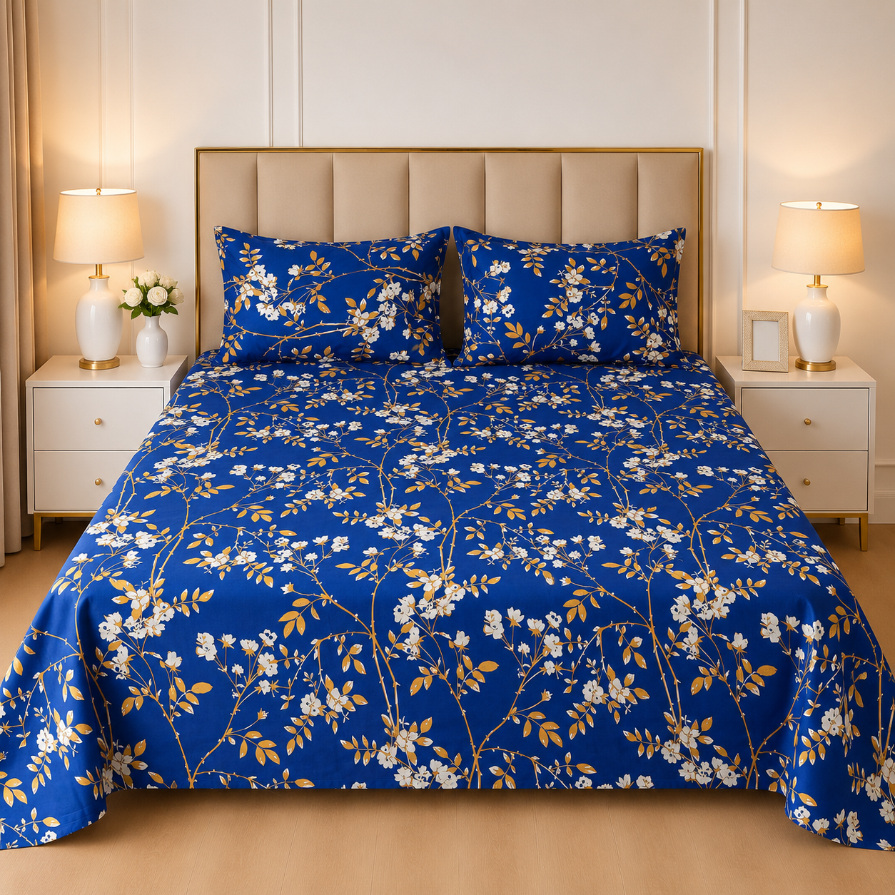3pcs bed sheet 100% Pure Cotton King Size(96*98")