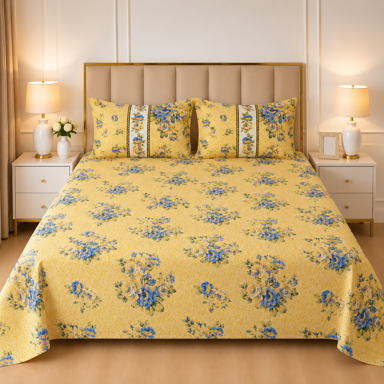 3pcs bed sheet 100% Pure Cotton King Size(96*98")