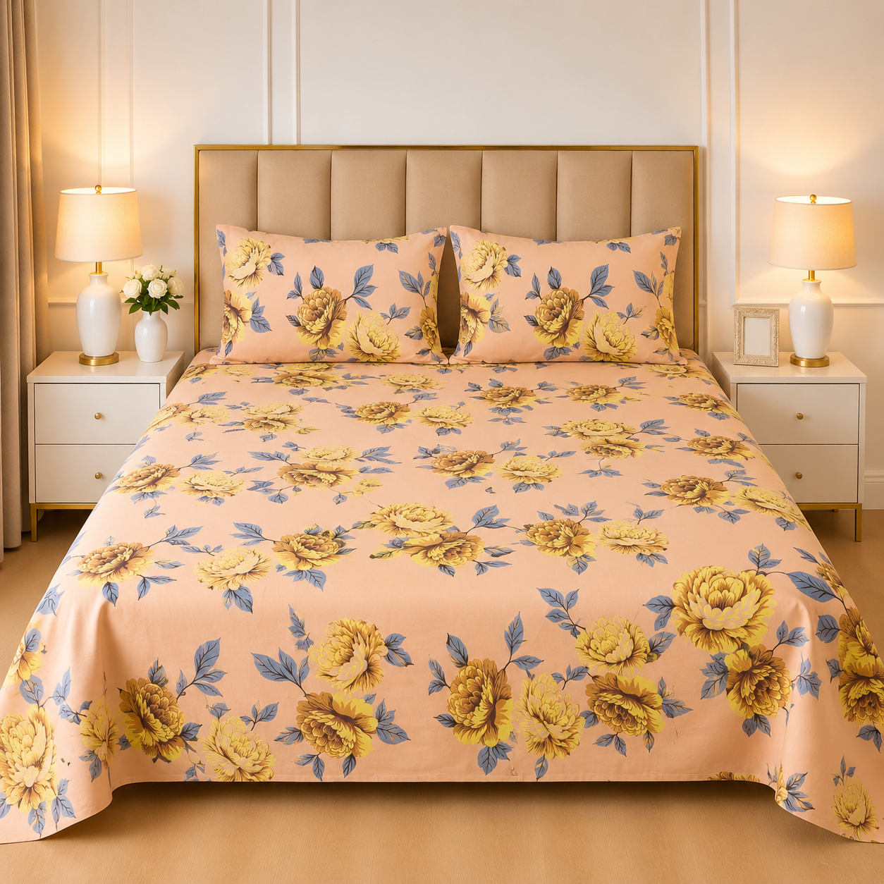 3pcs bed sheet 100% Pure Cotton King Size(96*98")