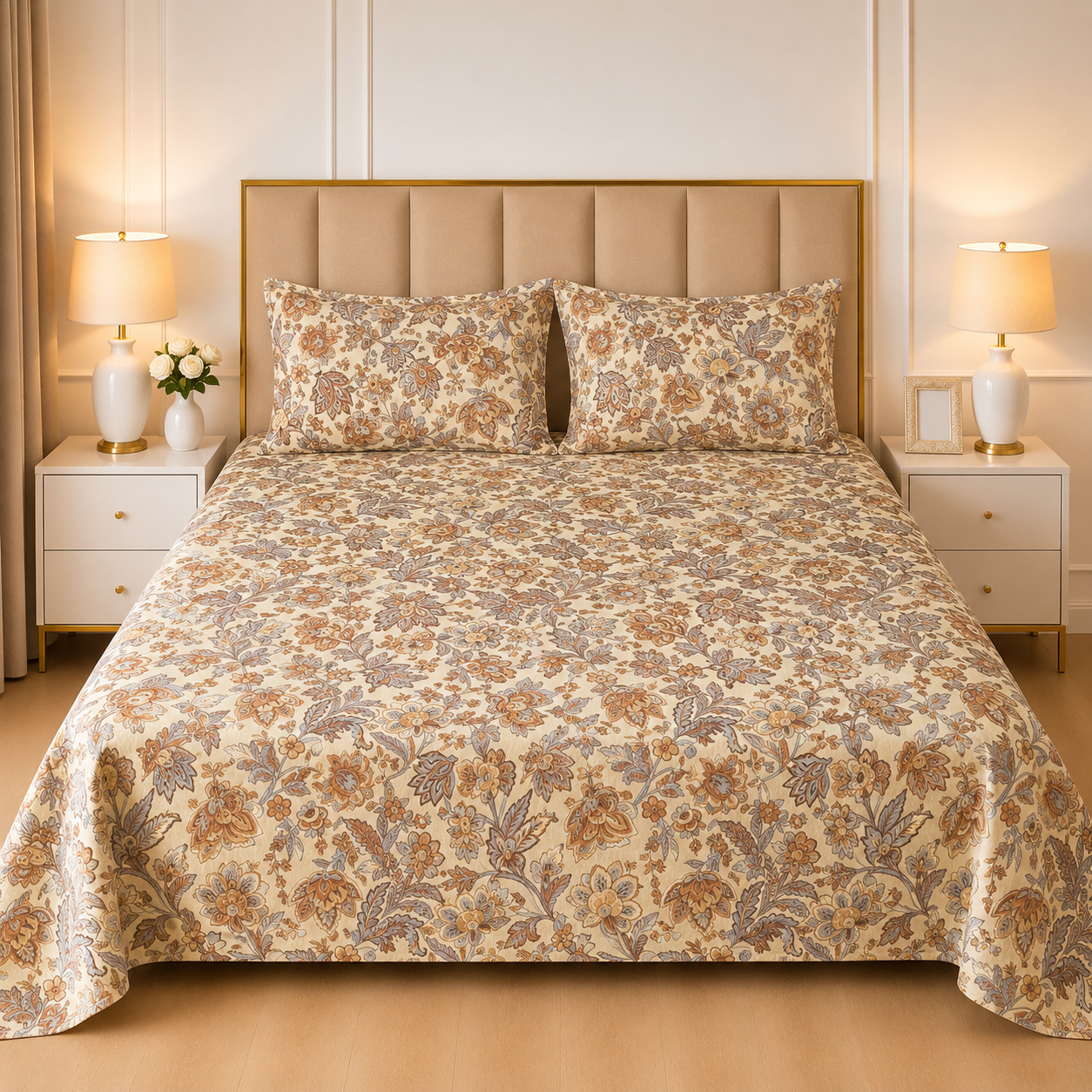 3pcs bed sheet 100% Pure Cotton King Size(96*98")