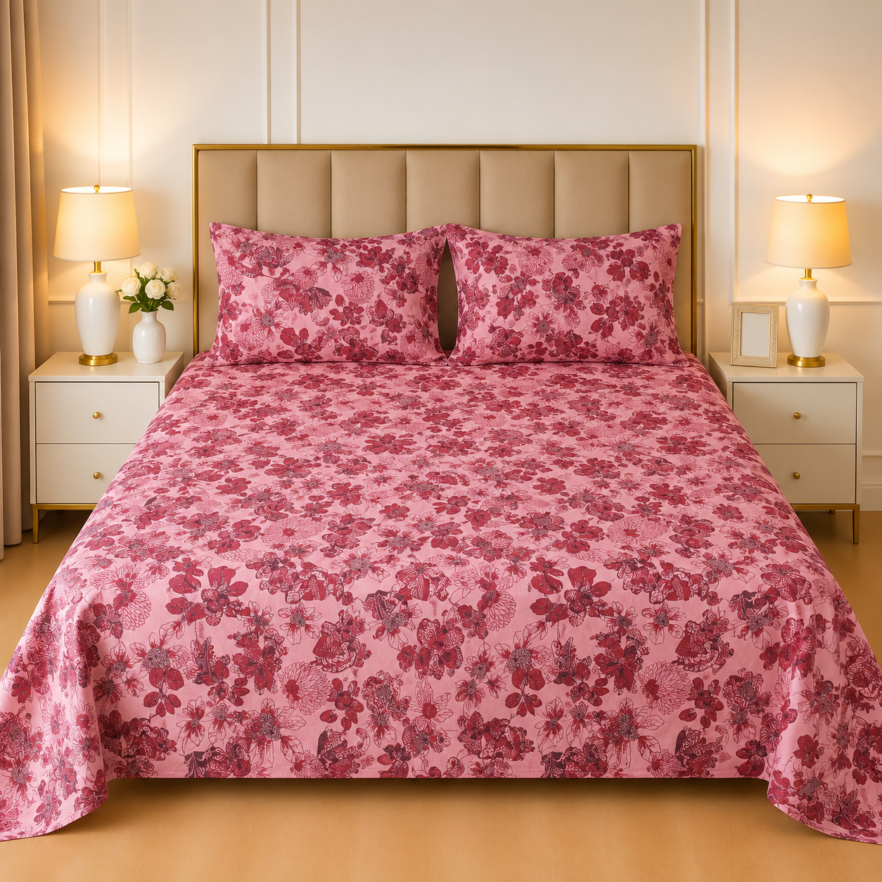 3pcs bed sheet 100% Pure Cotton King Size(96*98")