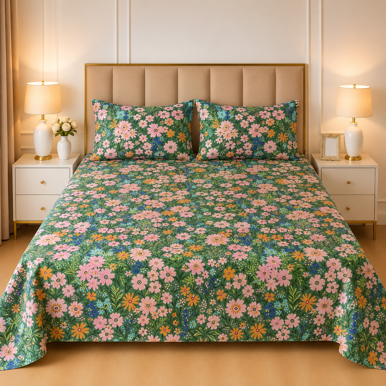 3pcs bed sheet 100% Pure Cotton King Size(96*98")