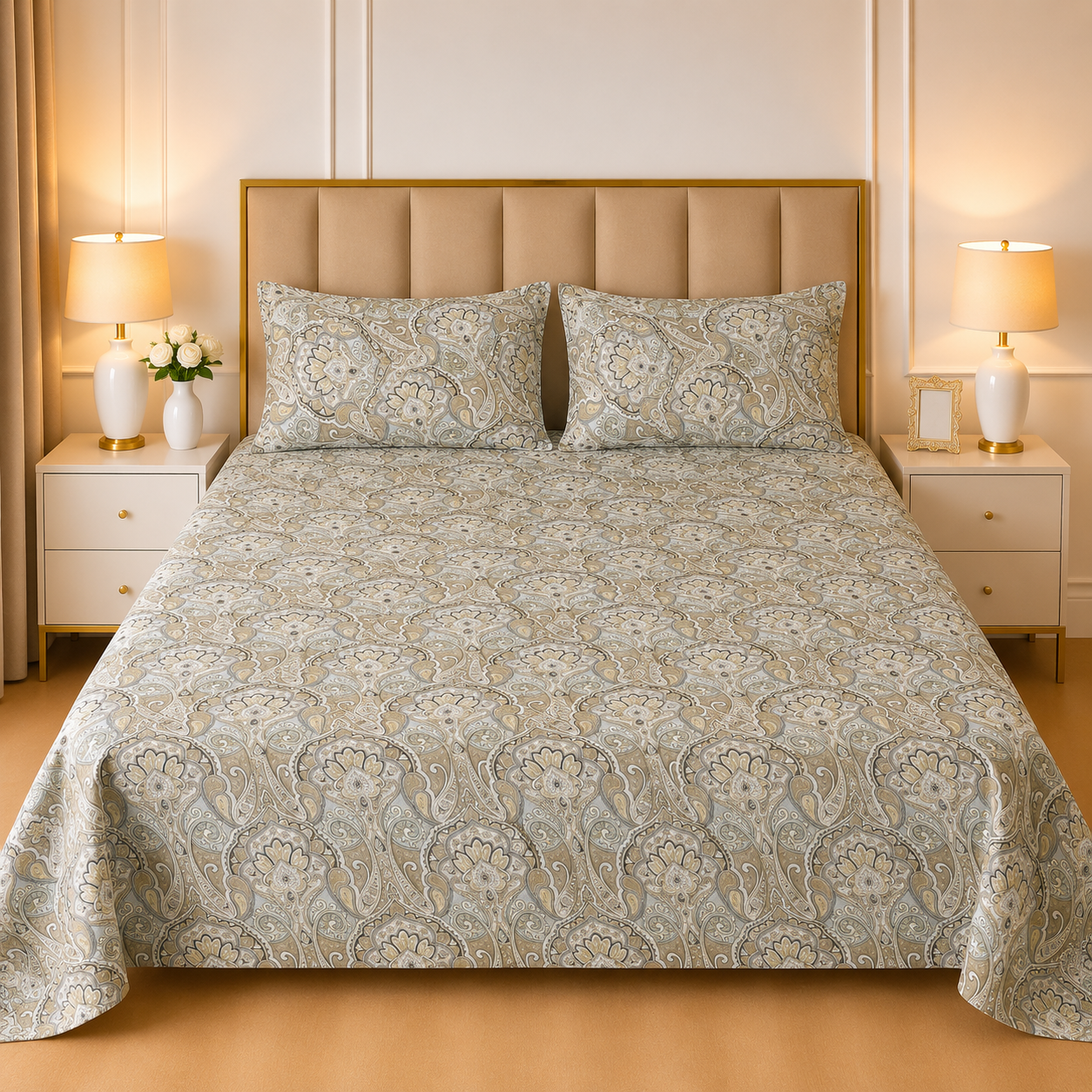 3pcs bed sheet 100% Pure Cotton King Size(96*98")