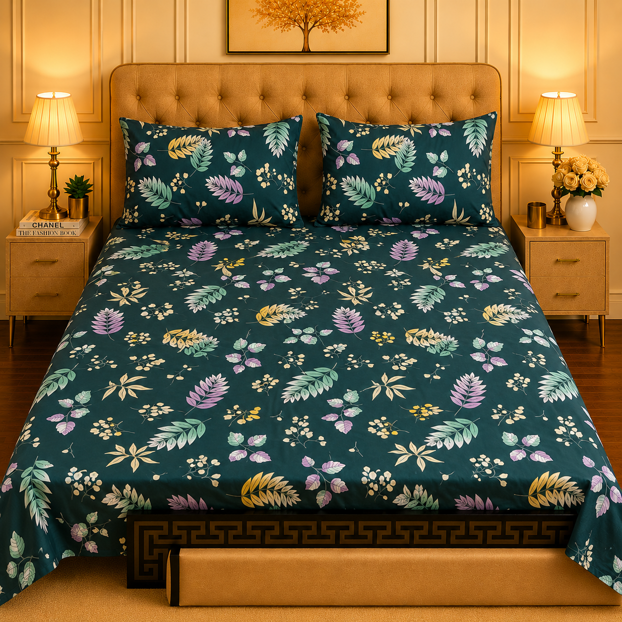 3pcs bed sheet 100% Pure Cotton King Size