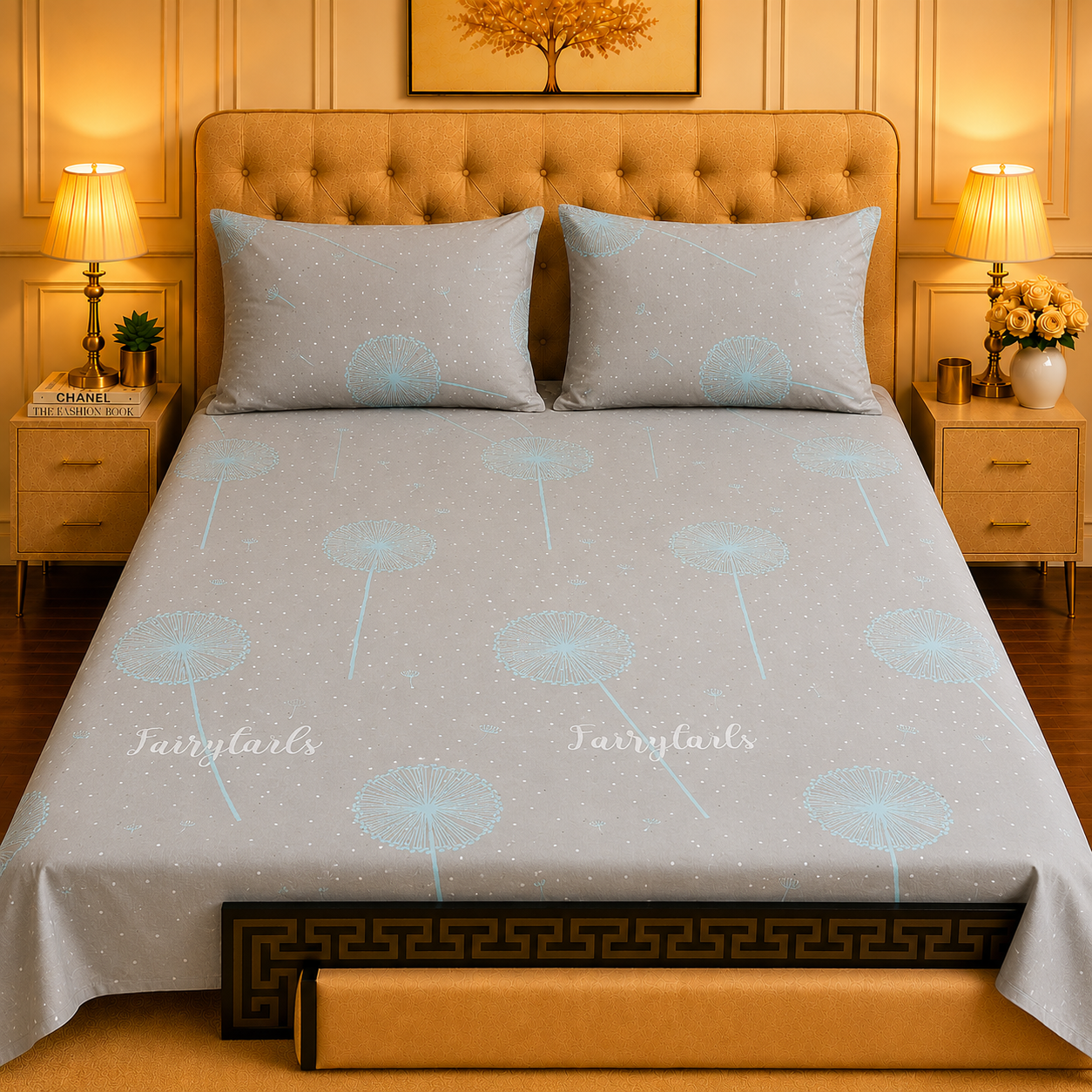 3pcs bed sheet 100% Pure Cotton King Size