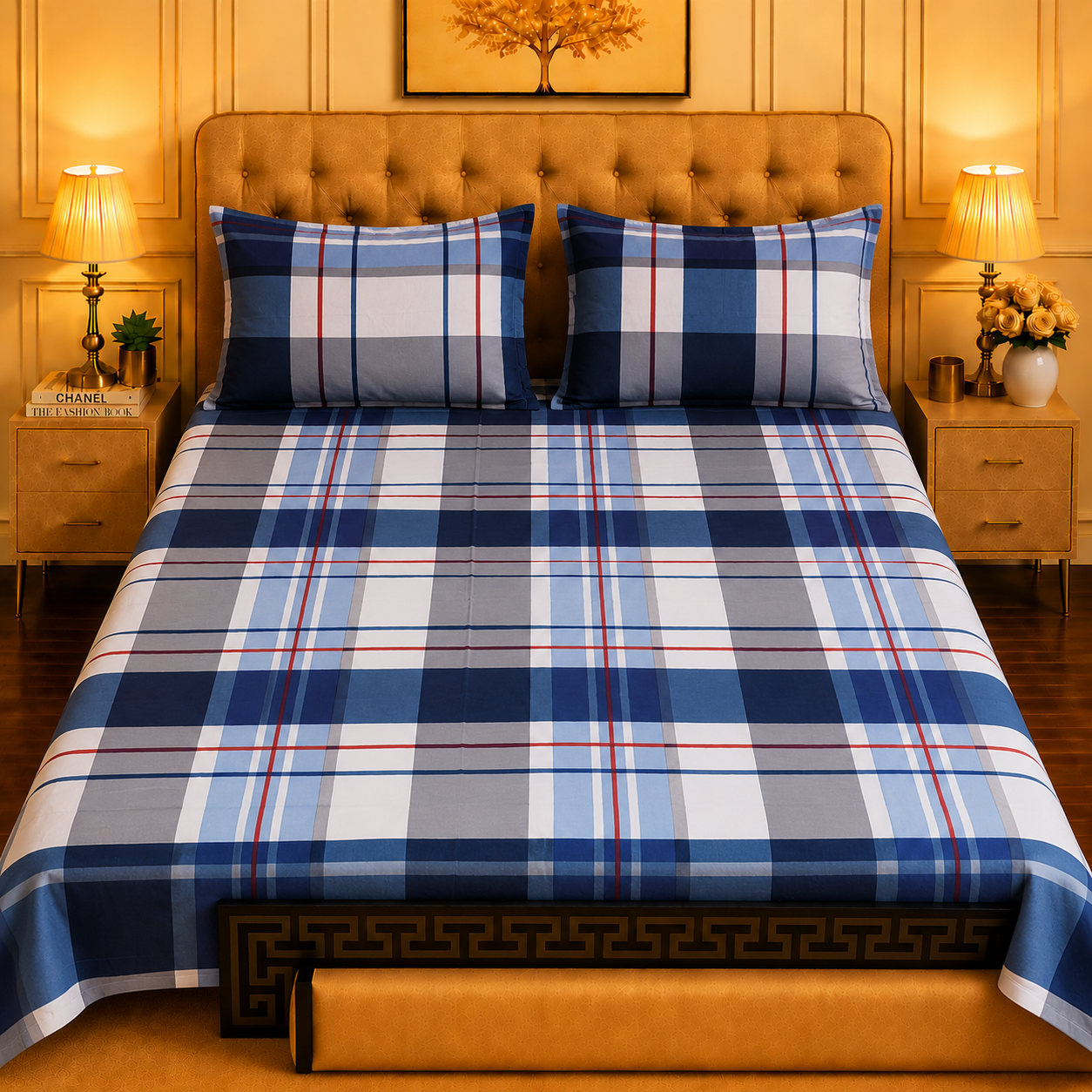 3pcs bed sheet 100% Pure Cotton King Size