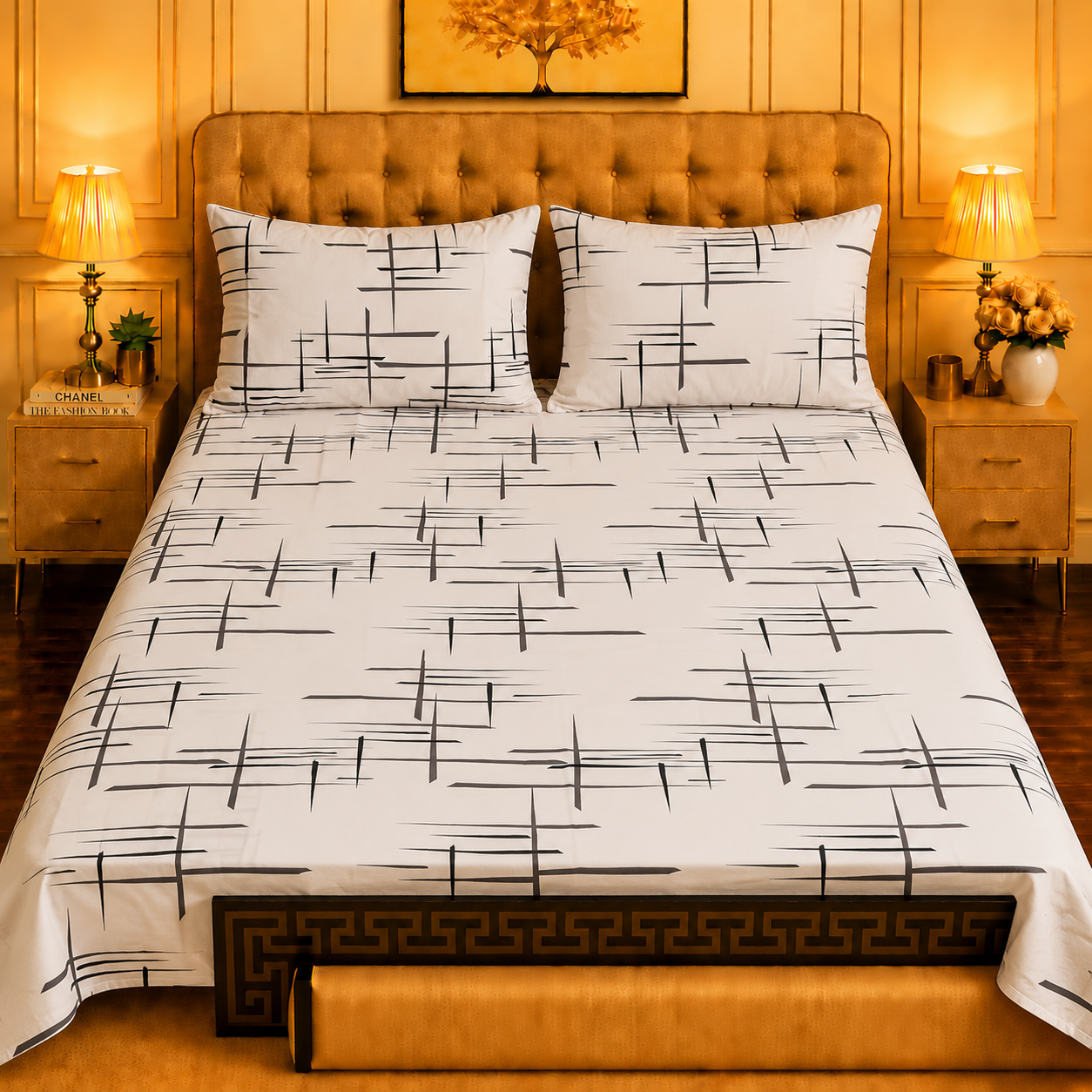 3pcs bed sheet 100% Pure Cotton King Size