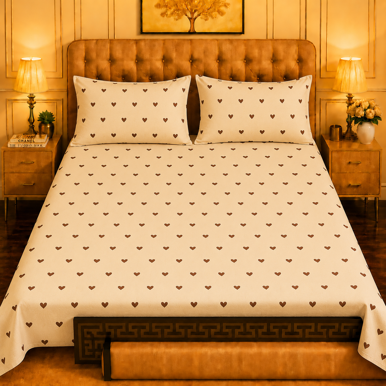 3pcs bed sheet 100% Pure Cotton King Size