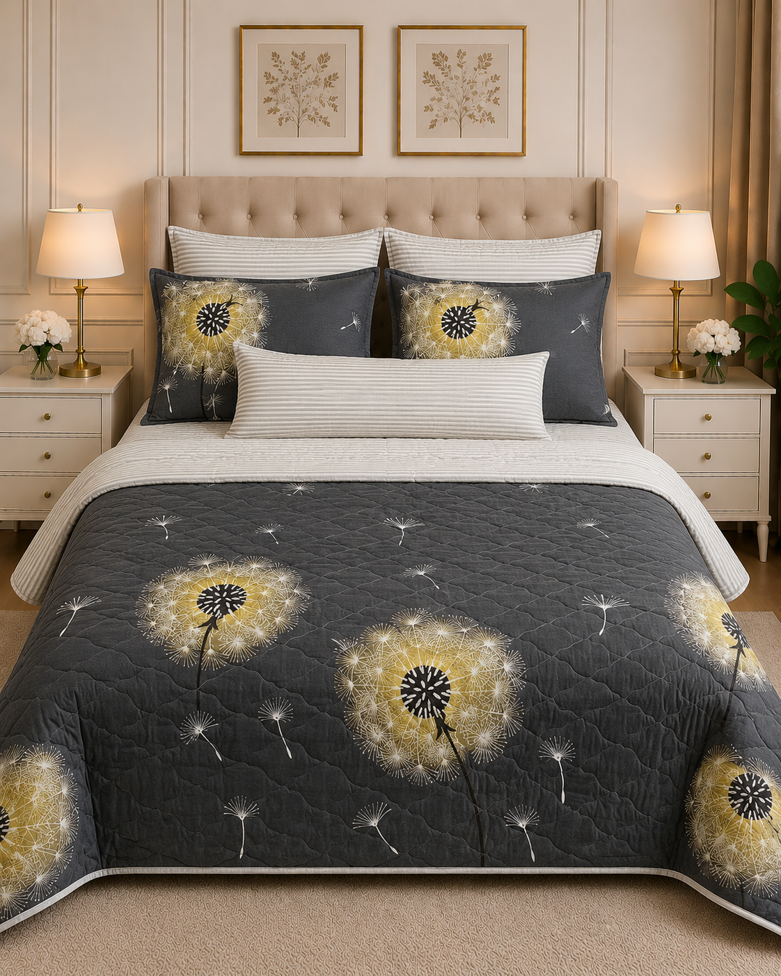 6pcs Comforter Set (Pure Cotton Stuff)