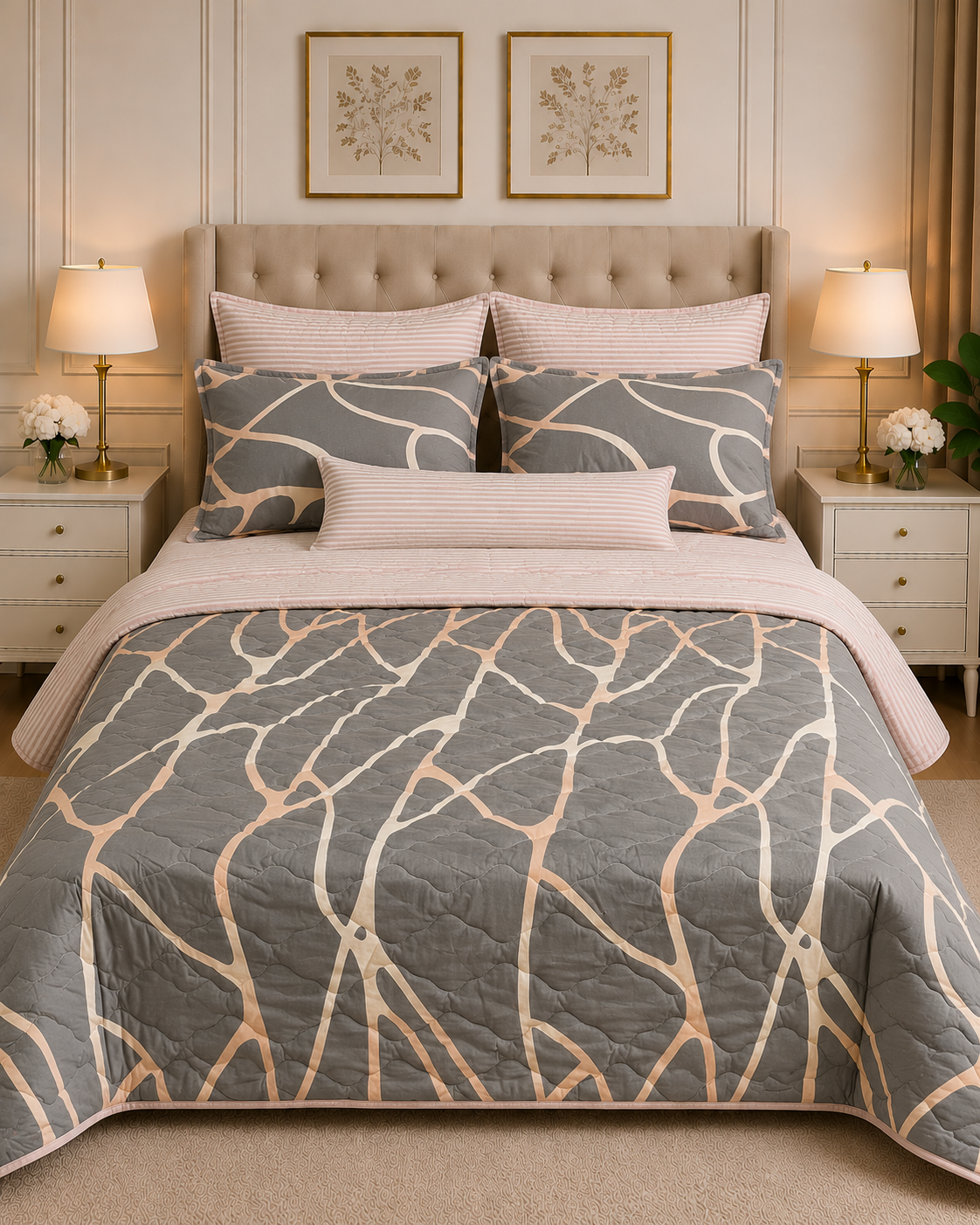6pcs Comforter Set (Pure Cotton Stuff)