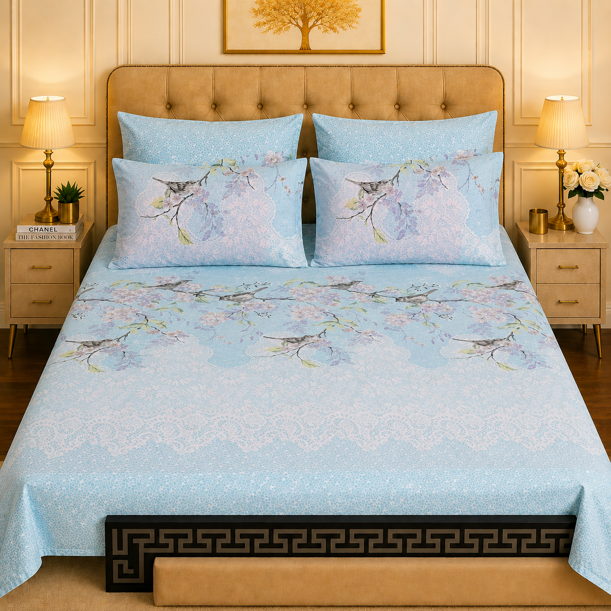 5pcs bed sheets (bed sheet+4pillow case)