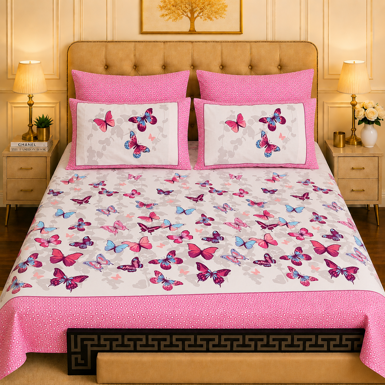 5pcs bed sheets (bed sheet+4pillow case)