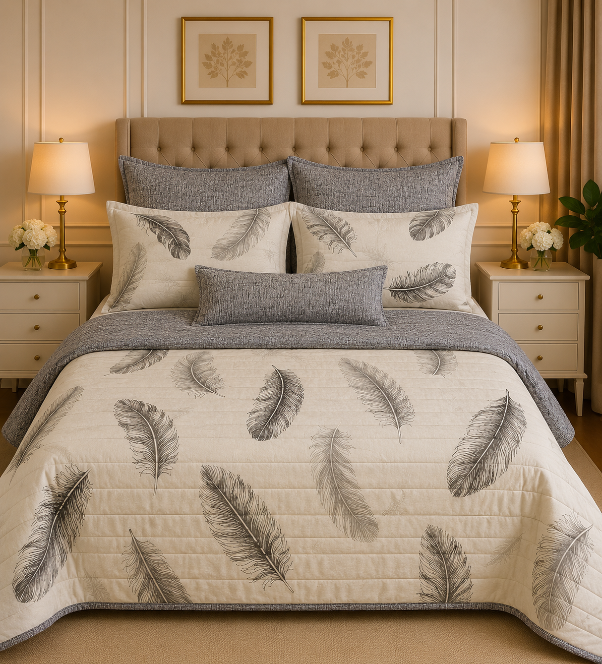6pcs Comforter Set (Pure Cotton Stuff)