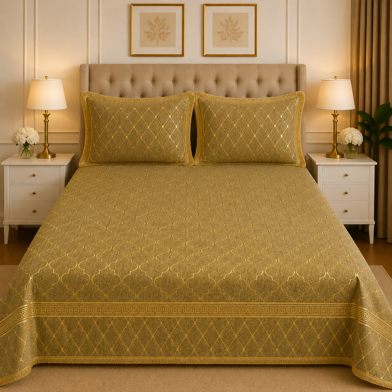 3PC Texture Velvet Bedsheet Set ā King Size Luxury Soft Velvet