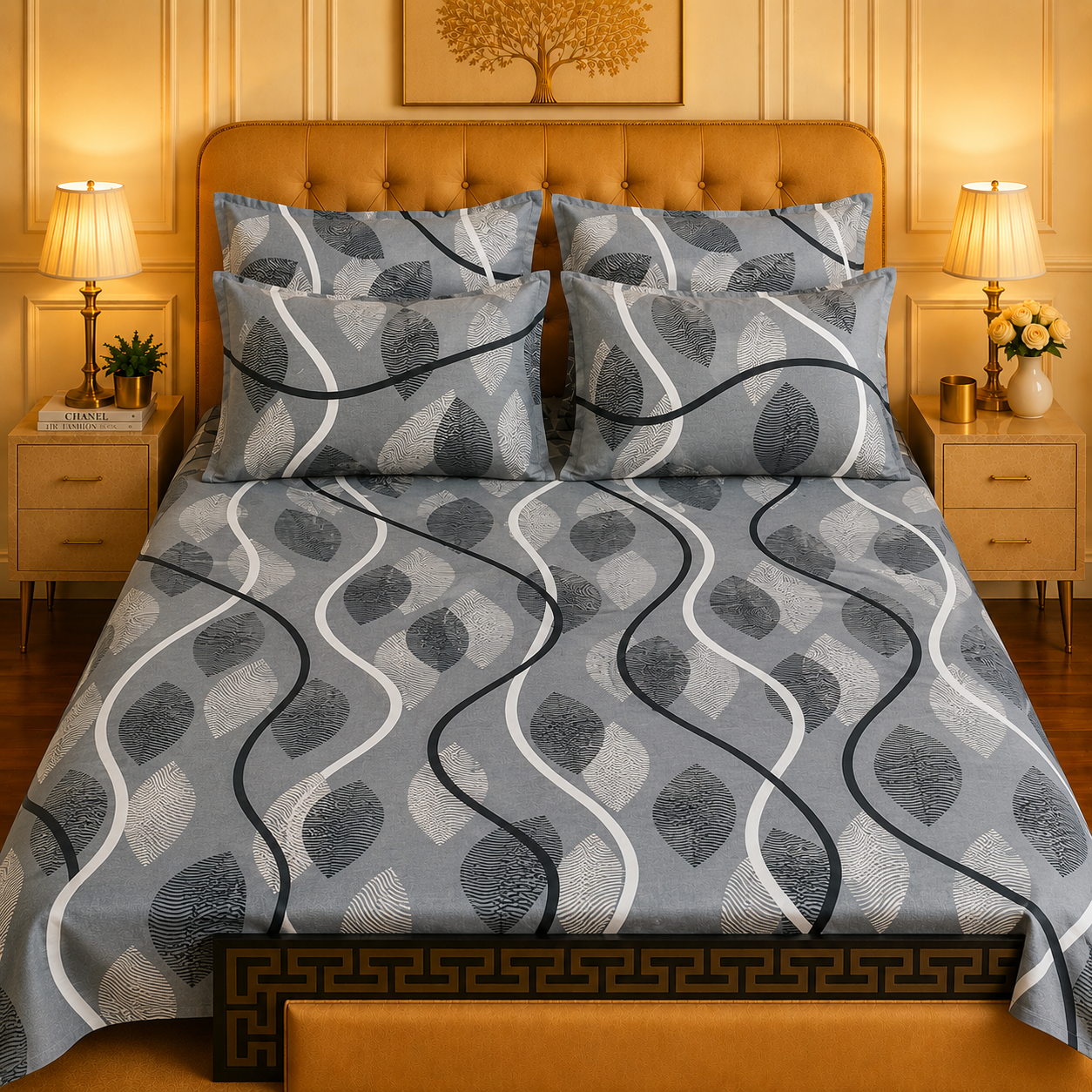 5pcs bed sheets (bed sheet+4pillow case)