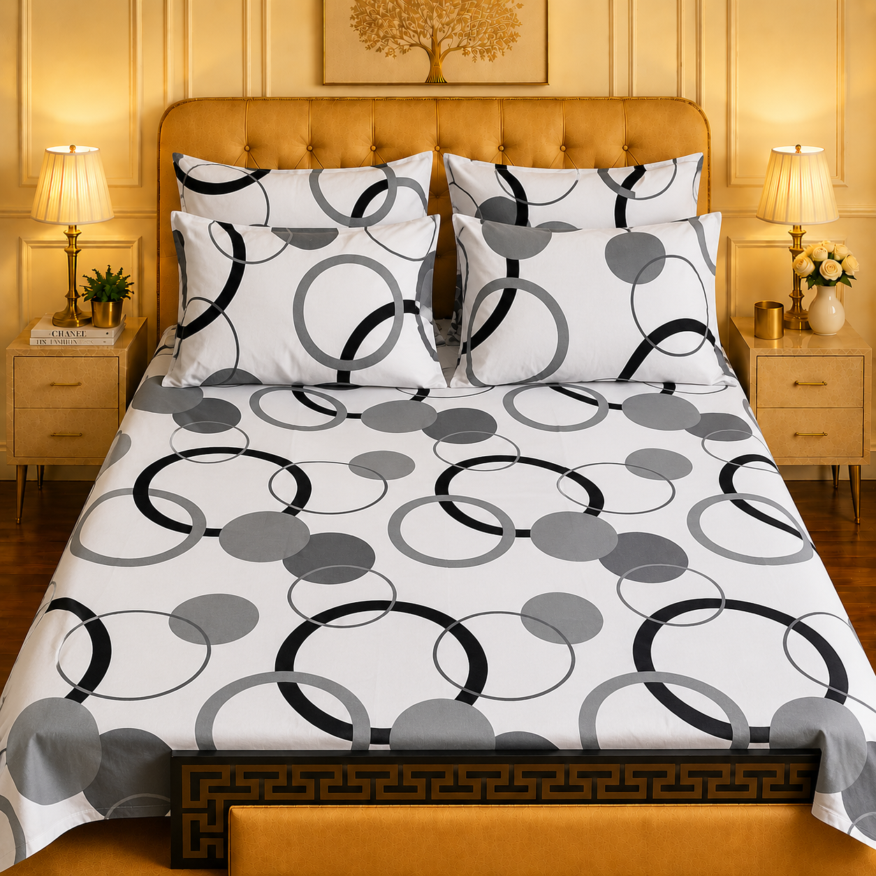 5pcs bed sheets (bed sheet+4pillow case)