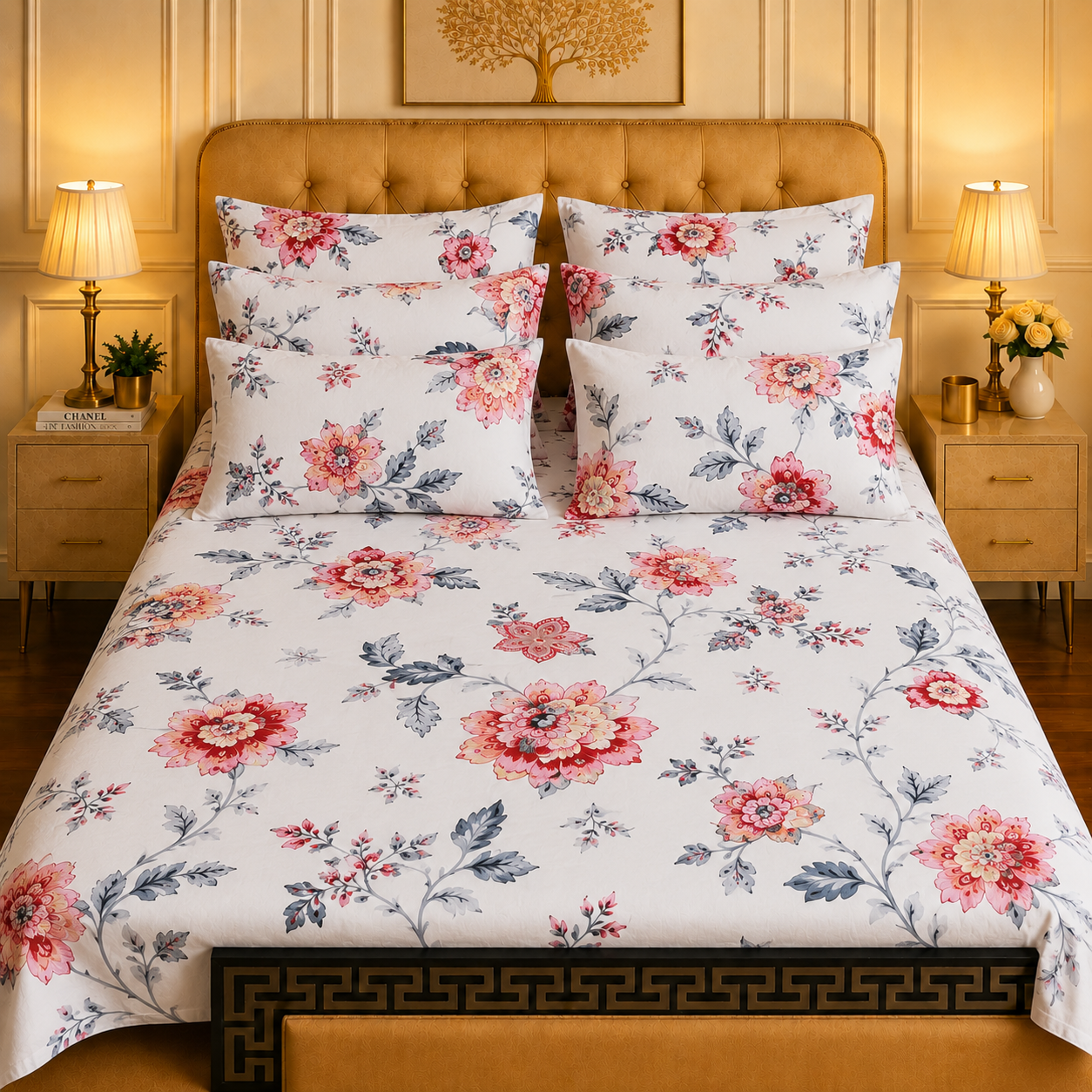 5pcs bed sheets (bed sheet+4pillow case)