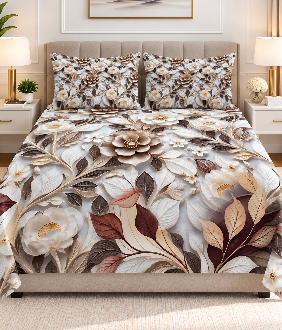 3PCS Crystal Cotton Digital Bed Sheet Collection