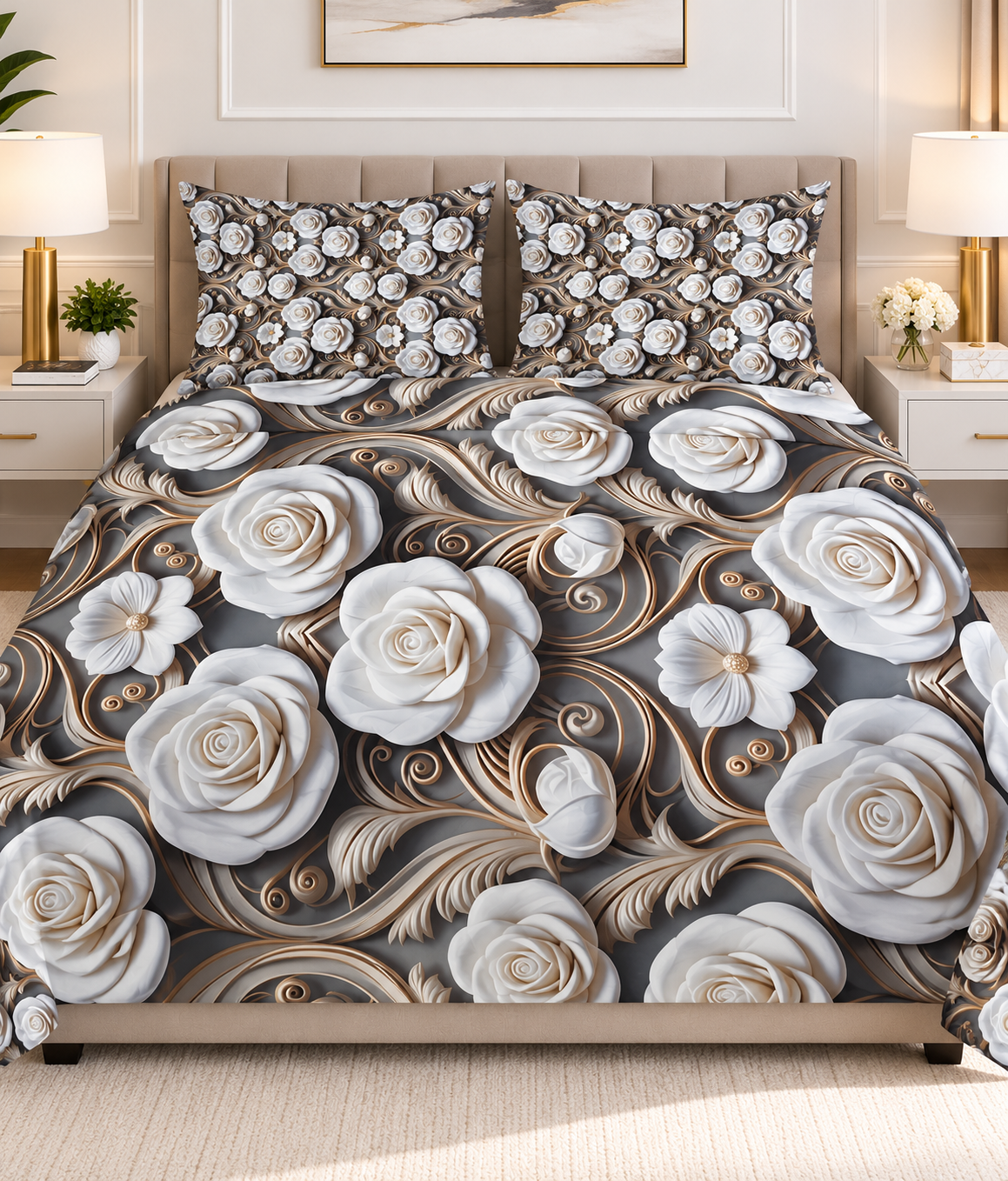 3PCS Crystal Cotton Digital Bed Sheet Collection