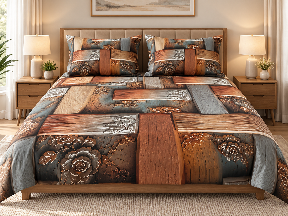 3PCS Crystal Cotton Digital Bed Sheet Collection