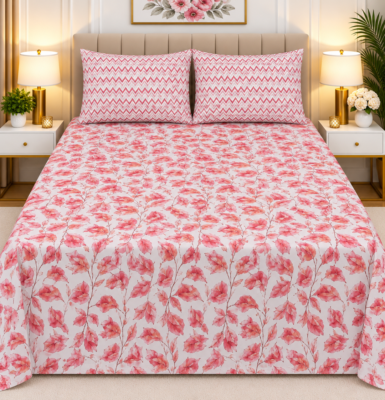 3pcs bed sheet 100% Pure Cotton King Size(96*98")