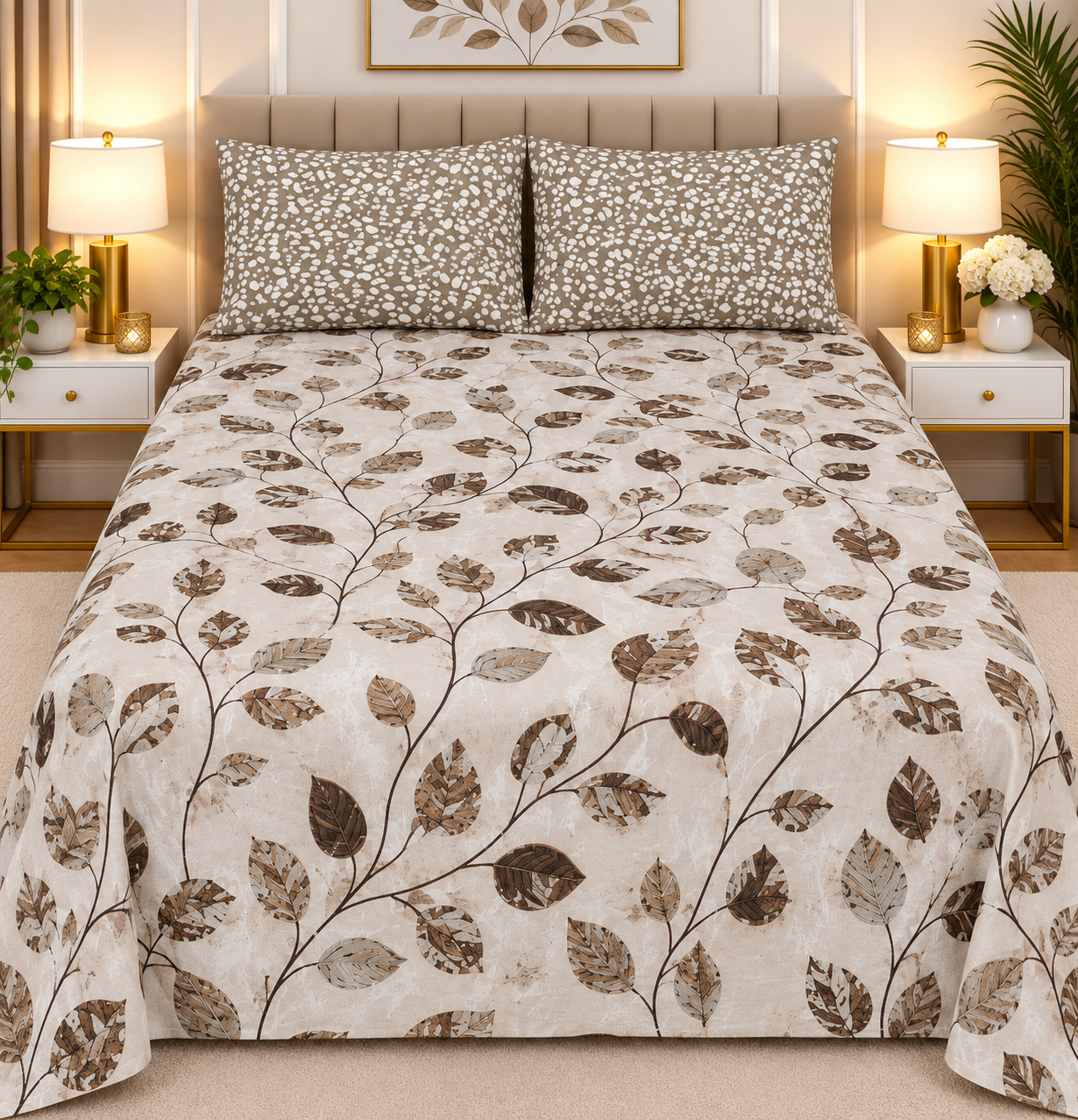 3pcs bed sheet 100% Pure Cotton King Size(96*98")