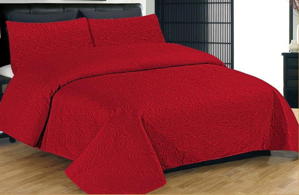 3pcs Bed Spread Quilted & Embroided - Scented Whiispers