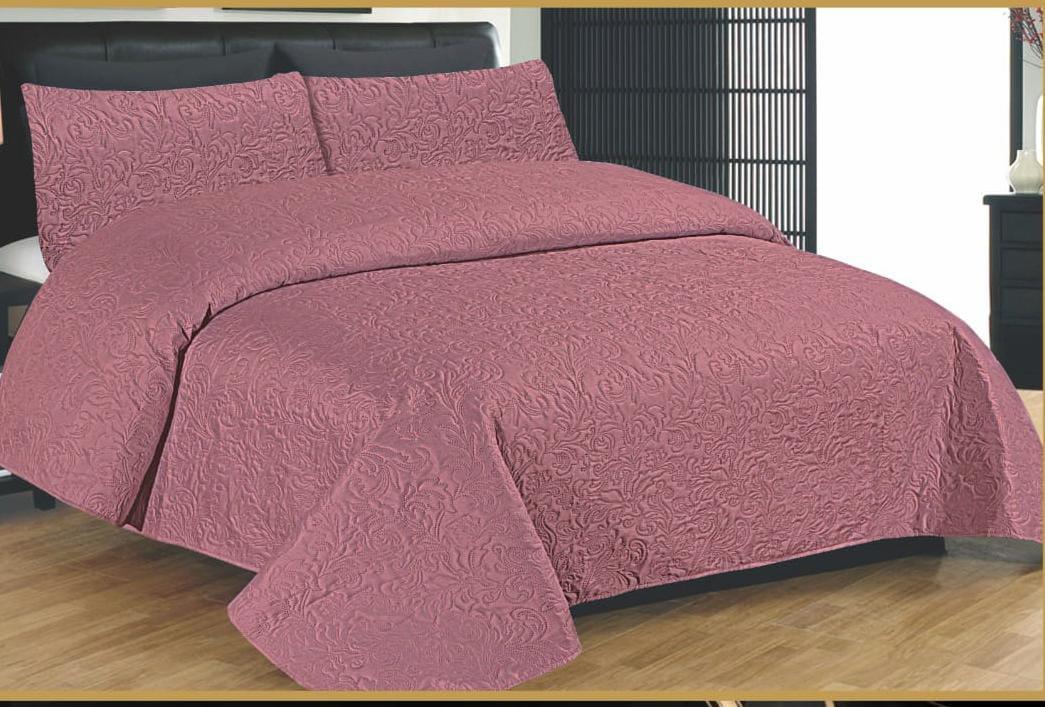 3pcs Bed Spread Quilted & Embroided - Scented Whiispers