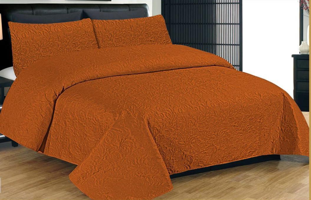 3pcs Bed Spread Quilted & Embroided - Scented Whiispers