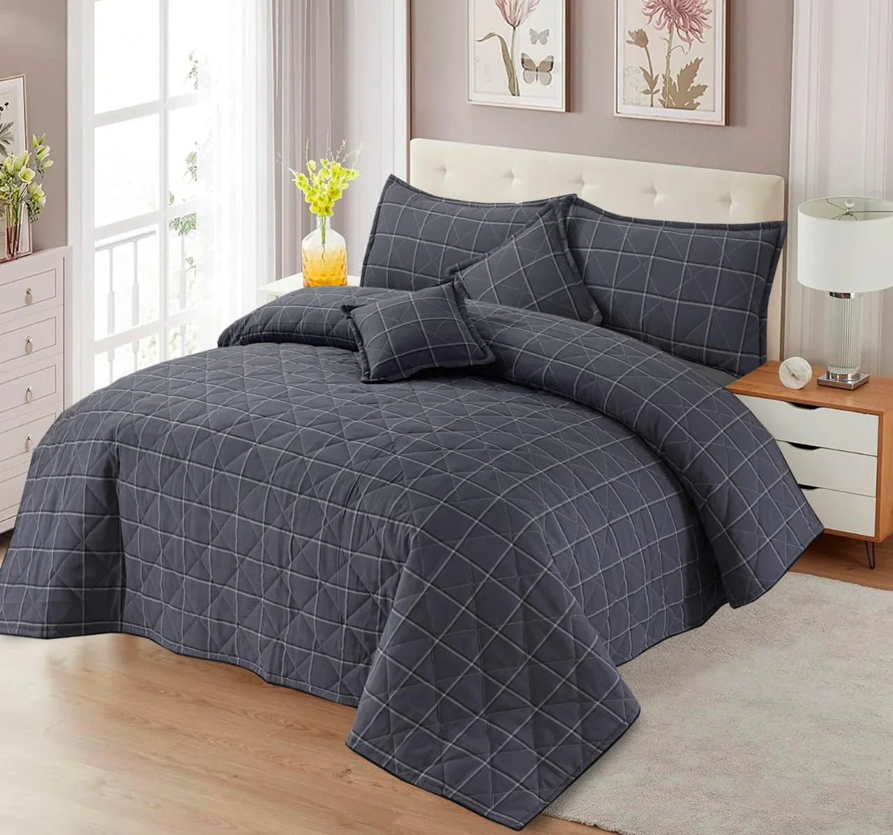 5pcs Bed Spread Organic Cotton Jacquard - Scented Whiispers