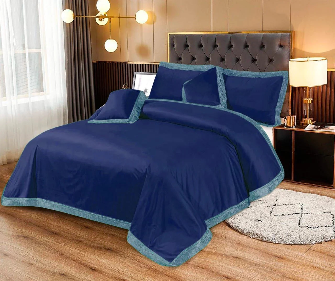 5pcs Bed Spread Silky Velvet Malai Set - Scented Whiispers