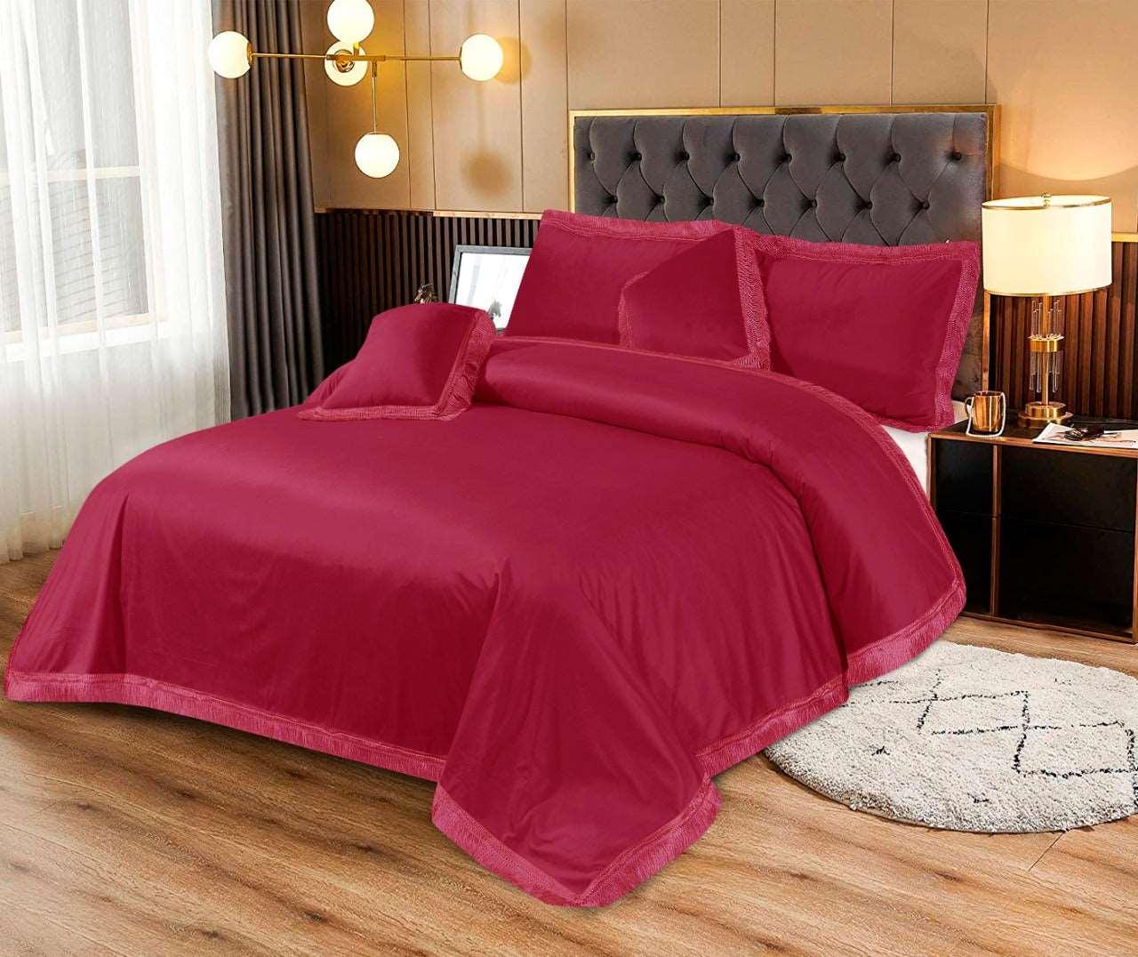 5pcs Bed Spread Silky Velvet Malai Set - Scented Whiispers