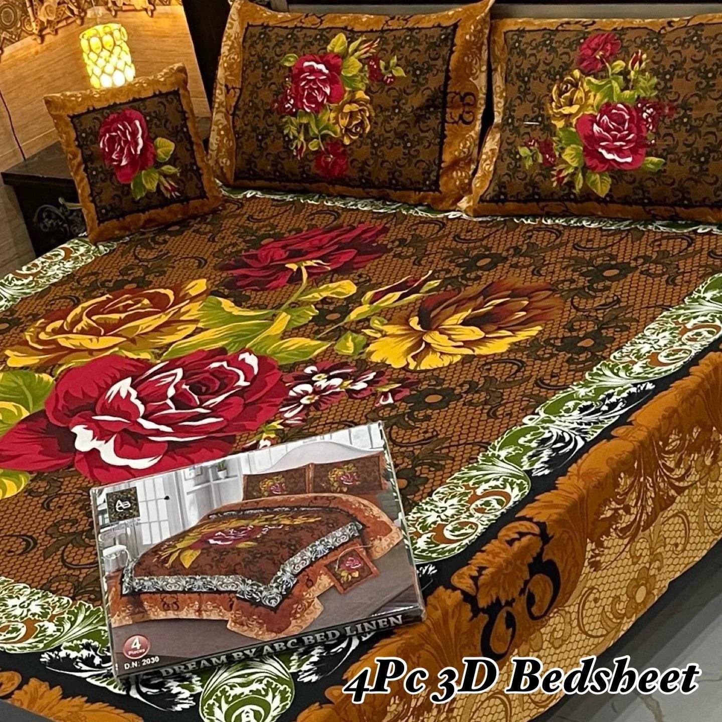 4pcs Bed Sheet Digital Print