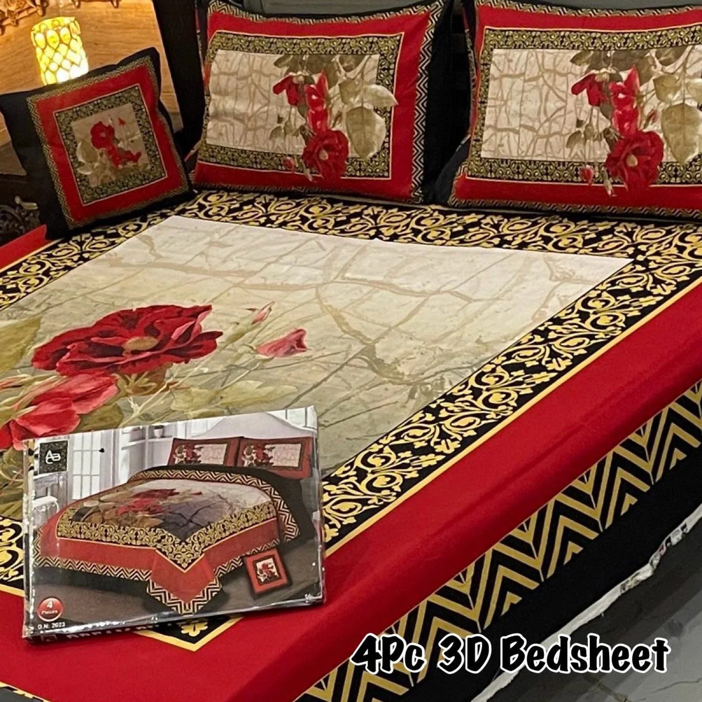 4pcs Bed Sheet Digital Print