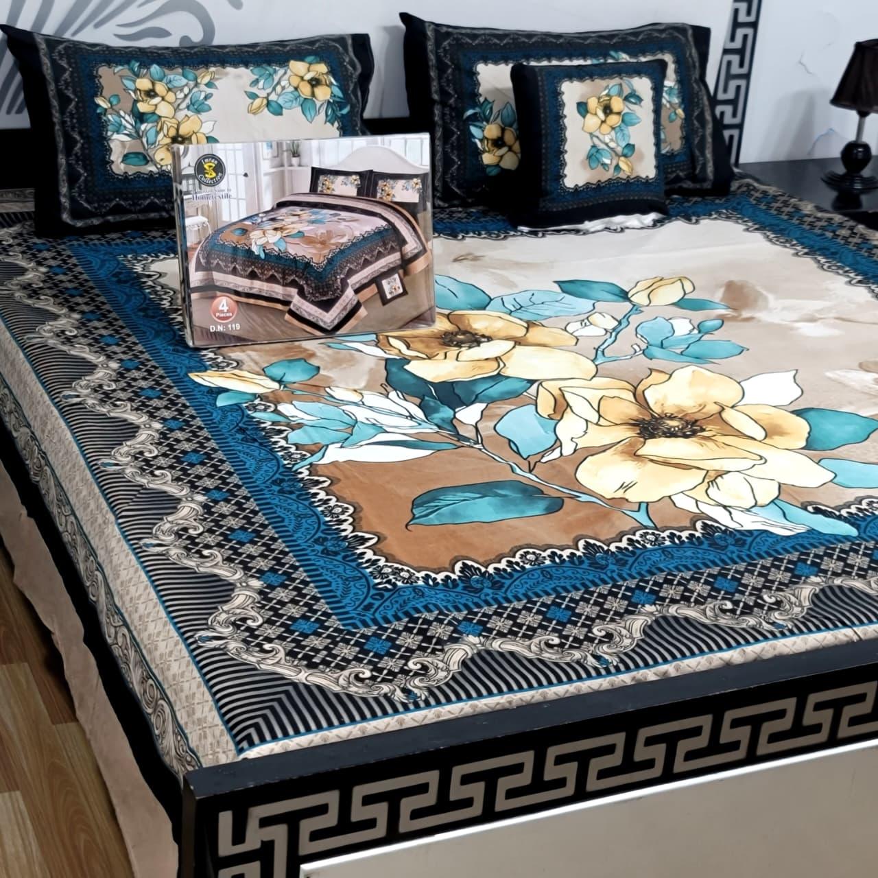 4pcs Bed Sheet Digital Print