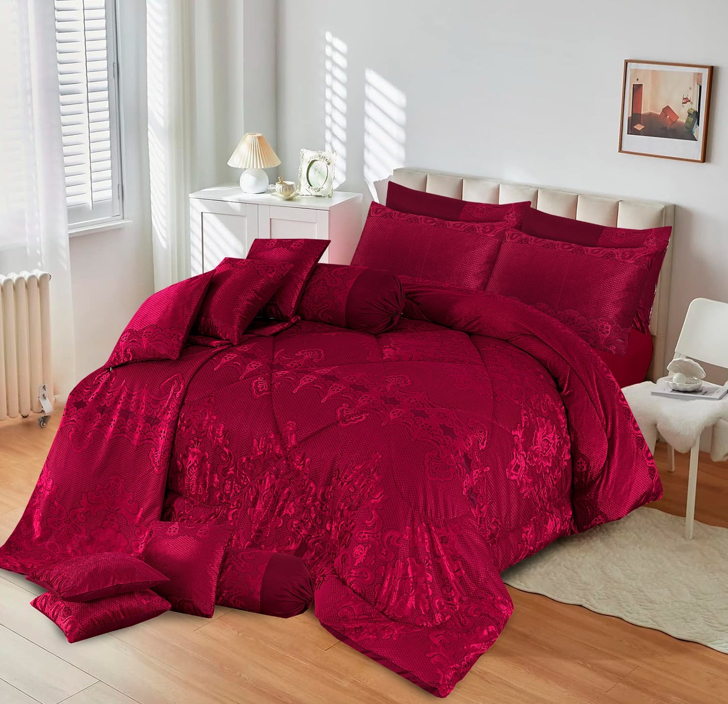 14Pcs Bridal Set plush Jacquard Set