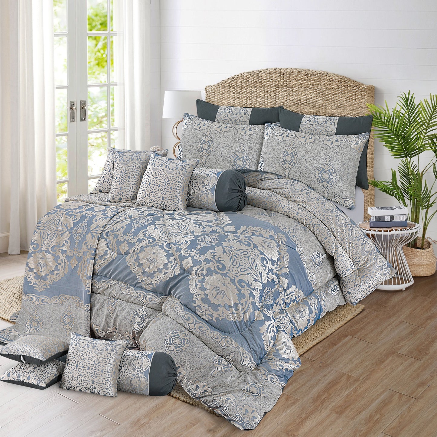 14Pcs Bridal Set plush Jacquard Set