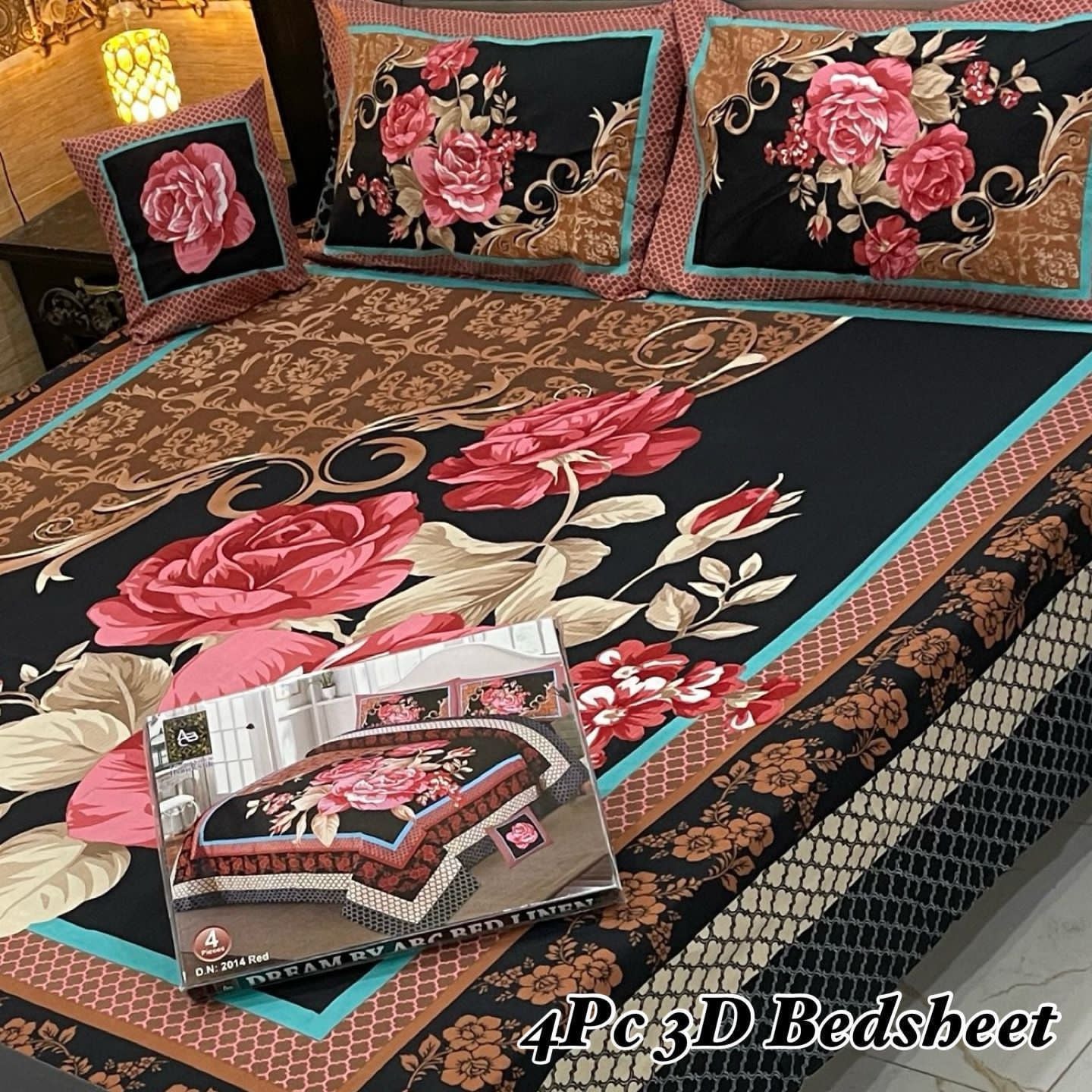 4pcs Bed Sheet Digital Print