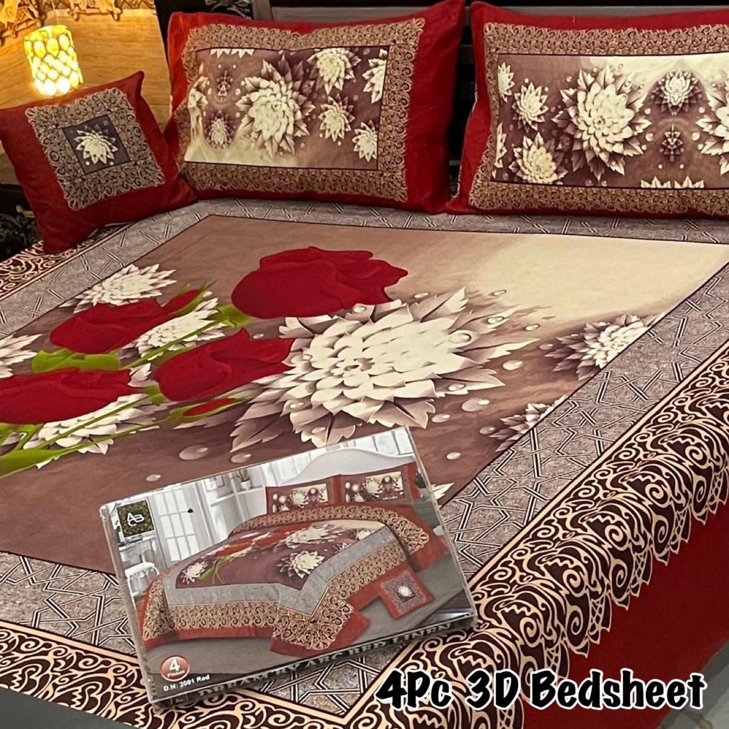 4pcs Bed Sheet Digital Print
