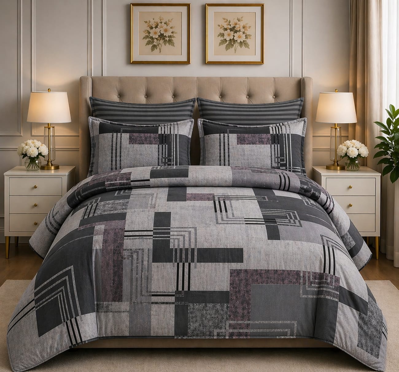 6pcs Comforter Set (Pure Cotton Stuff)