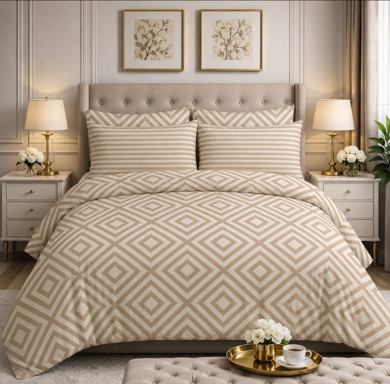 6pcs Comforter Set (Pure Cotton Stuff)